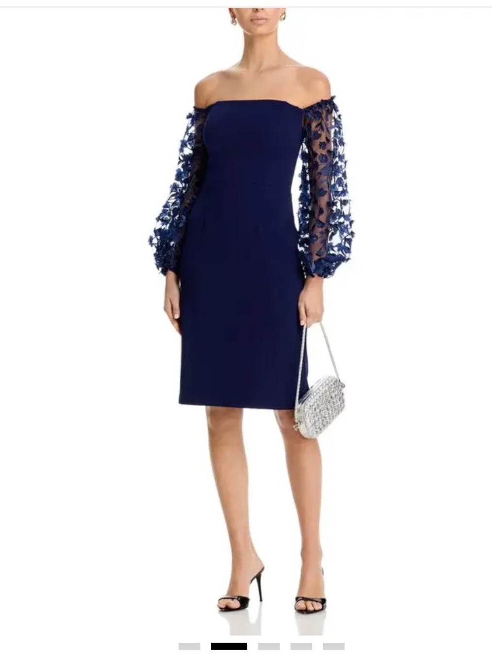 Eliza J Off The Shoulder Balloon Sleeve Floral Dress